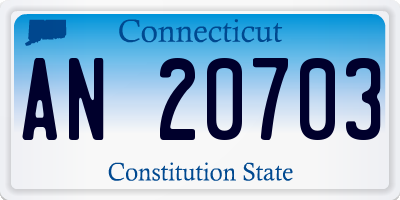 CT license plate AN20703