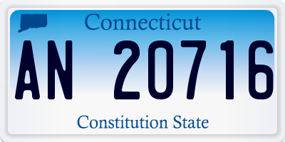 CT license plate AN20716
