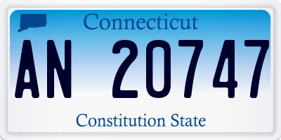 CT license plate AN20747