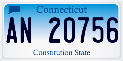 CT license plate AN20756