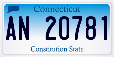 CT license plate AN20781