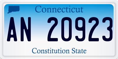 CT license plate AN20923
