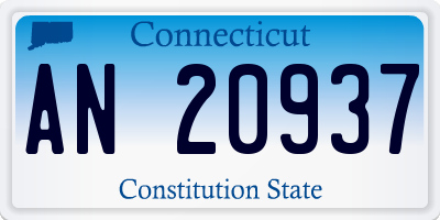 CT license plate AN20937