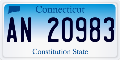 CT license plate AN20983