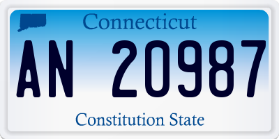 CT license plate AN20987