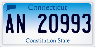 CT license plate AN20993
