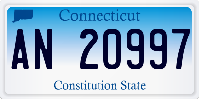 CT license plate AN20997
