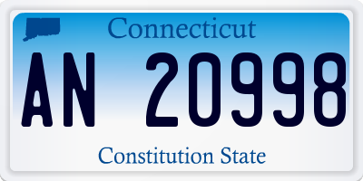 CT license plate AN20998