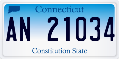 CT license plate AN21034