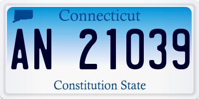 CT license plate AN21039
