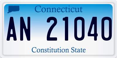 CT license plate AN21040