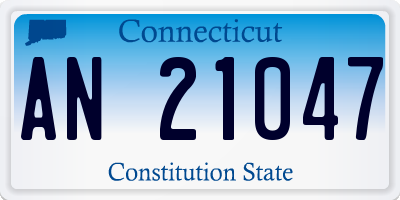 CT license plate AN21047