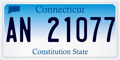 CT license plate AN21077