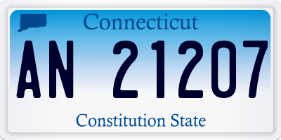 CT license plate AN21207