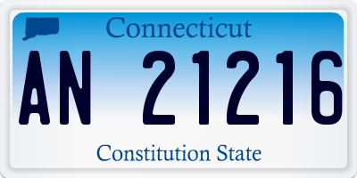 CT license plate AN21216