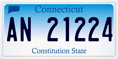 CT license plate AN21224