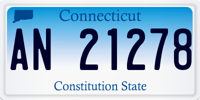 CT license plate AN21278