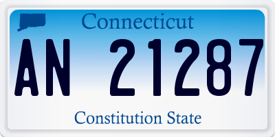 CT license plate AN21287