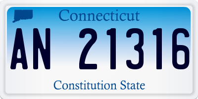 CT license plate AN21316