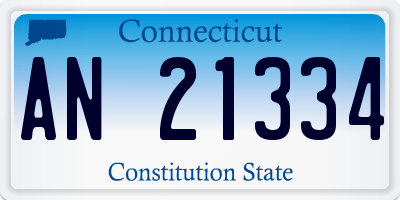 CT license plate AN21334