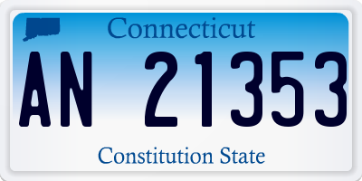 CT license plate AN21353