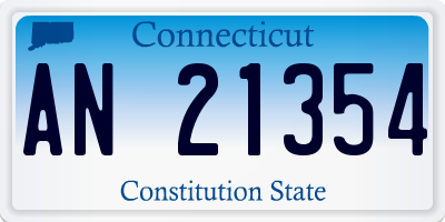 CT license plate AN21354