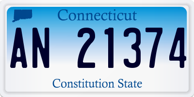 CT license plate AN21374
