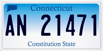 CT license plate AN21471