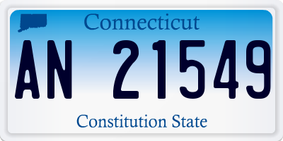 CT license plate AN21549