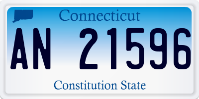 CT license plate AN21596