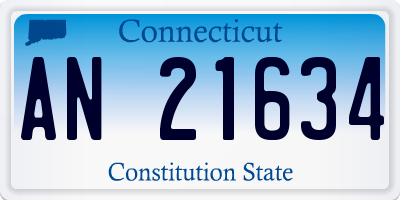 CT license plate AN21634