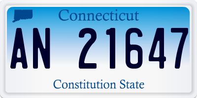 CT license plate AN21647
