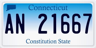 CT license plate AN21667