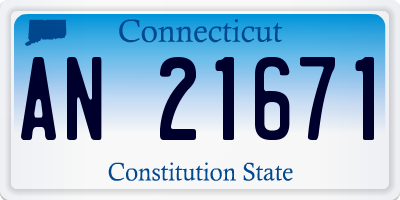 CT license plate AN21671