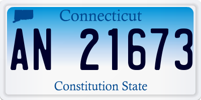 CT license plate AN21673