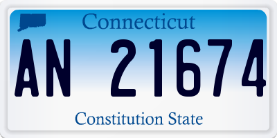 CT license plate AN21674
