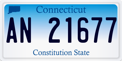 CT license plate AN21677