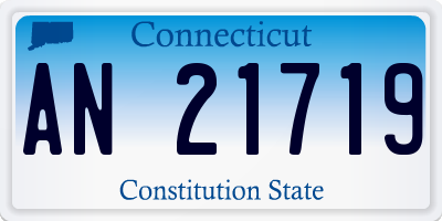 CT license plate AN21719