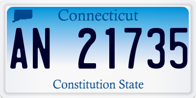 CT license plate AN21735