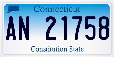 CT license plate AN21758