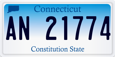 CT license plate AN21774