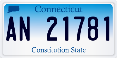 CT license plate AN21781