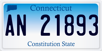 CT license plate AN21893