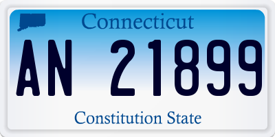 CT license plate AN21899
