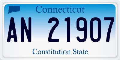 CT license plate AN21907