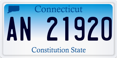 CT license plate AN21920