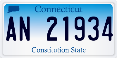 CT license plate AN21934