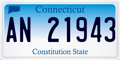 CT license plate AN21943