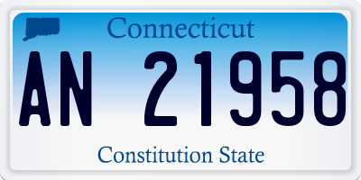 CT license plate AN21958