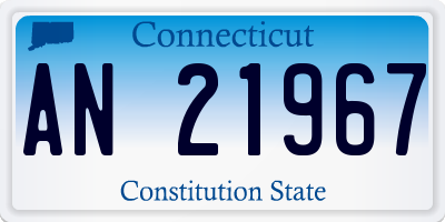 CT license plate AN21967